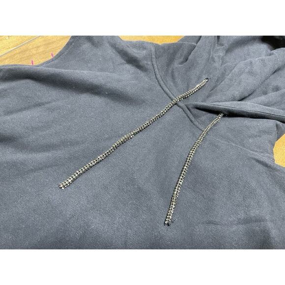 Queen of Sparkles Black Pink Beaded Sleeveless Hoodie Dress Size Large - Picture 4 of 11